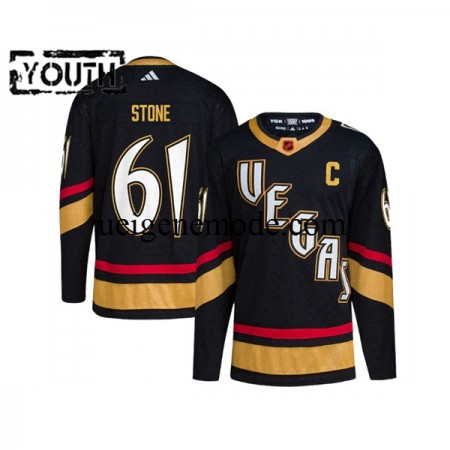 Kinder Vegas Golden Knights Eishockey Trikot Mark Stone 61 Adidas 2022-2023 Reverse Retro Schwarz Authentic